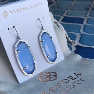 Kendra Scott Elle periwinkle Silver tone earrings